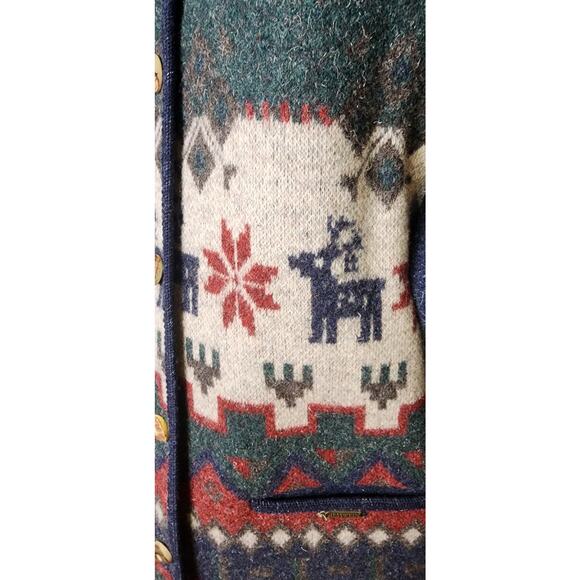 Giesswein Women's 100% Wool Coat Jacket Size 36 (8) Winter Scene Deer - Picture 3 of 9